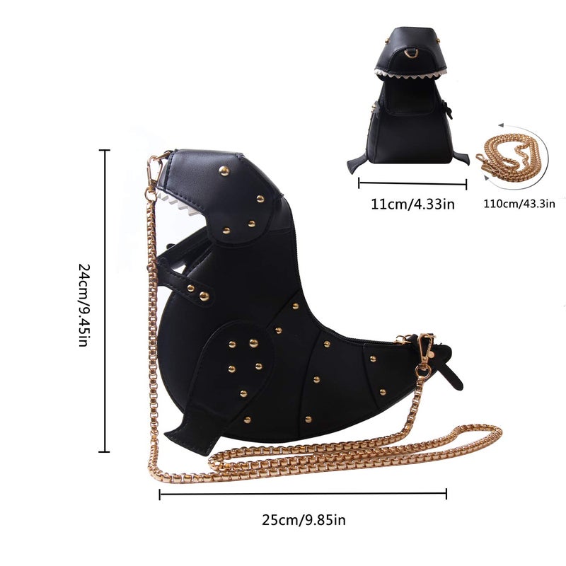 SUKUTU Upgrade Dinosaur Shape PU Leather Rivet Purses for Women, New Girls Crossbody Purses Shoulder Bag - Image 4
